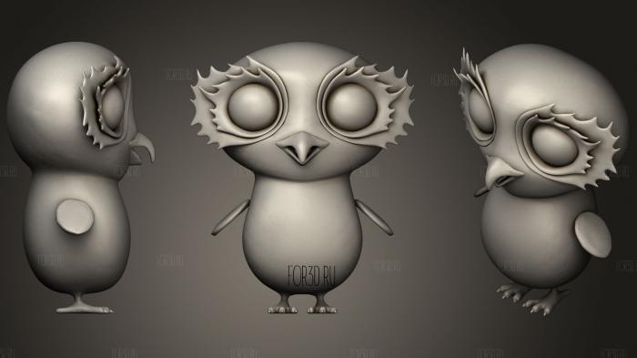 cartoon owl stl model for CNC